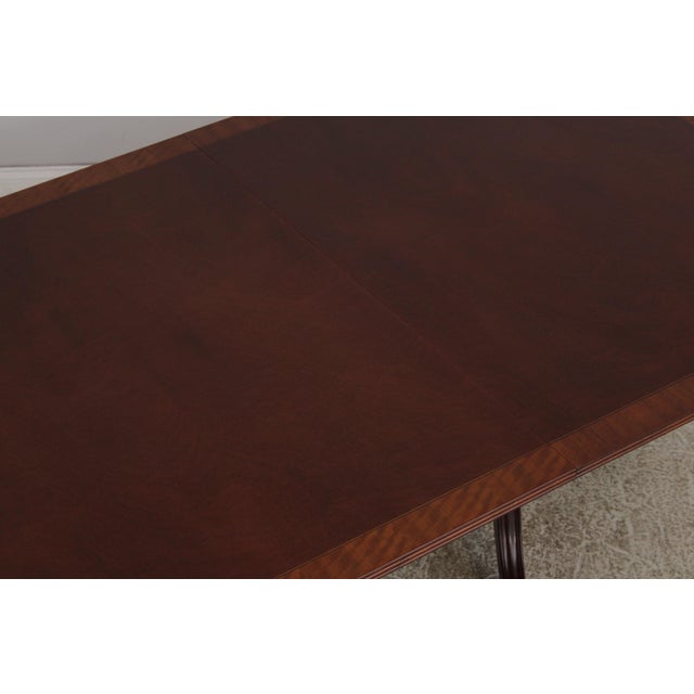 Wood Henredon Banded Mahogany Dining Room Table For Sale - Image 7 of 17