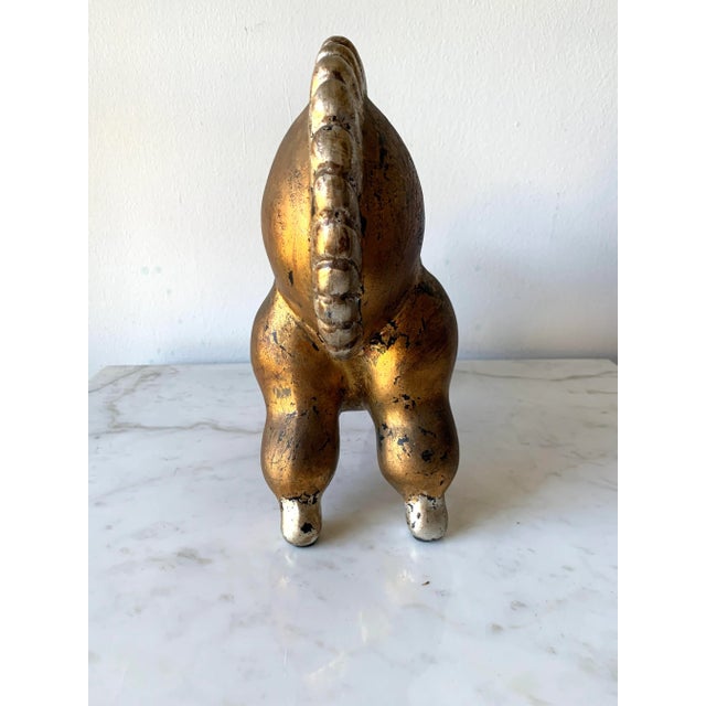 Russel Wright Mid-Century Modern Italian Ceramic Libbiloo Gold & Silver Horse Sculpture After Russel Wright For Sale - Image 4 of 10
