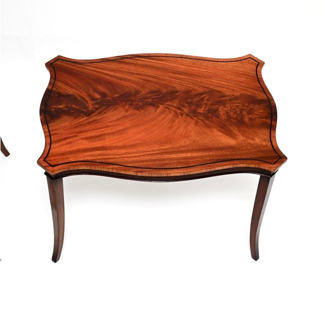 1930s Vintage Regency Inlaid Side Tables, 1930, Set of 2 For Sale - Image 5 of 11