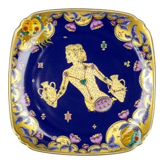 1970s Porcelain Aquarius Wall Plate by Ole Winther for Hutschenreuther For Sale