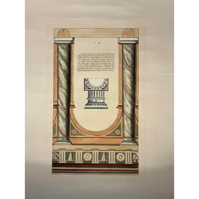 Classical Roman 1970s Hand Colored Architectural Engravings - Set of 4 For Sale - Image 3 of 5
