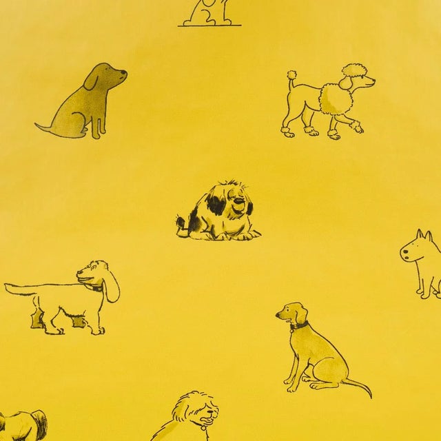 Contemporary SAMPLE - Schumacher x The New Yorker Good Dogs Everywhere Peel & Stick Wallpaper In Taxi-Cab Yellow For Sale - Image 3 of 7