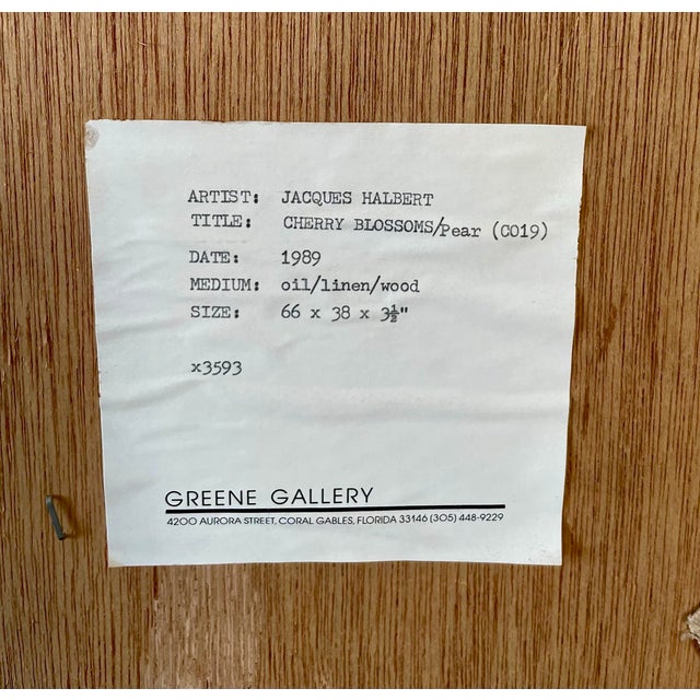 Sky Blue Jacques Halbert Oil Painting “Cherry Blossoms/Pear” With Jefferson Monument Collage For Sale - Image 8 of 8