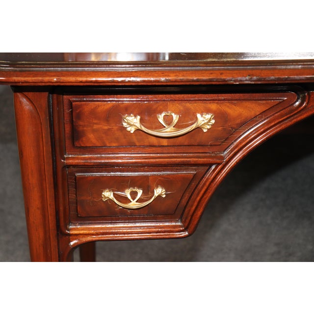 1920's Art Nouveau Mahogany Ormolu Mounted Vanity and Majorelle Stool For Sale - Image 10 of 14