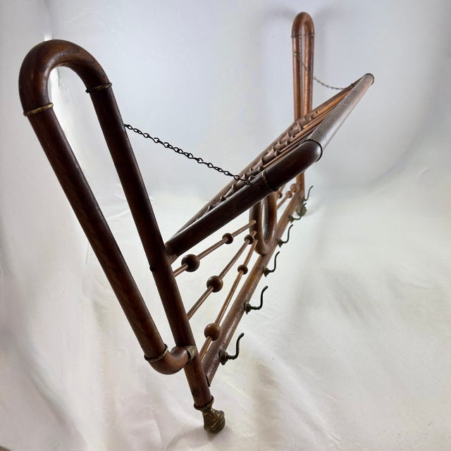 French Country Belle Epoque Bentwood Mirror Wall Rack For Sale - Image 3 of 12