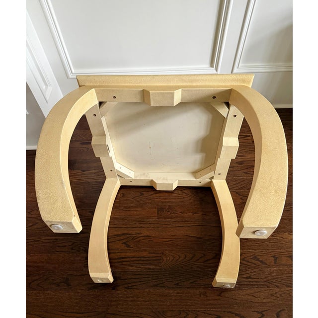 Beige 1970s Embossed Leather Square Table Karl Springer For Sale - Image 8 of 15