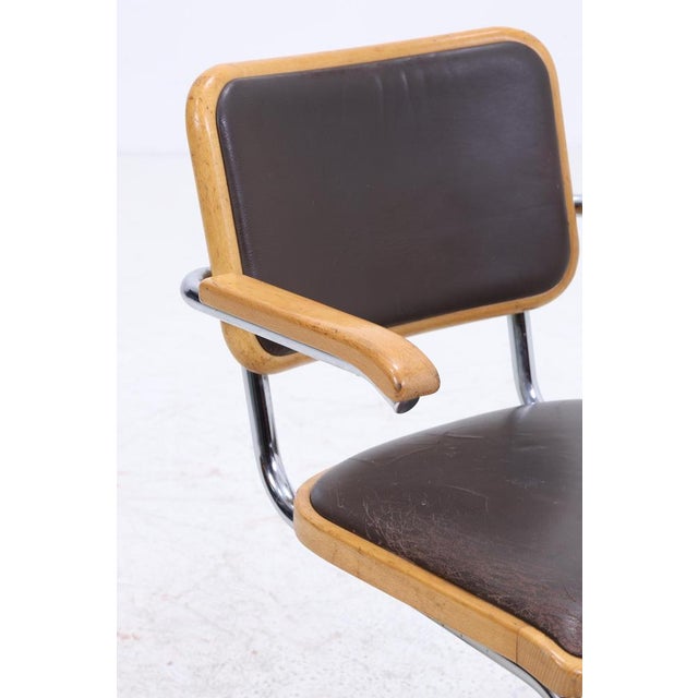 Bauhaus S64 Cantilever Chair in Leather by Marcel Breuer for Thonet For Sale - Image 9 of 15