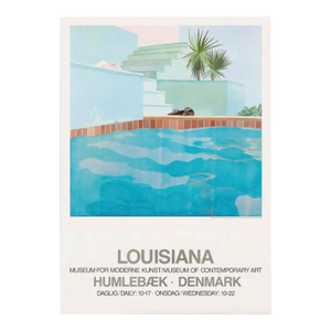 1987 Original David Hockney "Pool and Steps" Louisiana Museum Exhibition Lithograph Poster