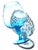 1960s Empoli Blue Stemmed Optic Glass Vase For Sale In Miami - Image 6 of 9
