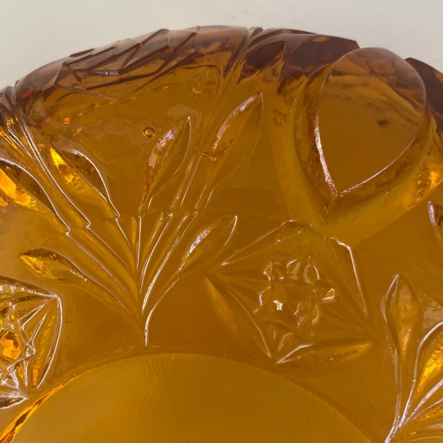 Amber Vintage Dark Amber Serving or Decorative Bowl For Sale - Image 8 of 11