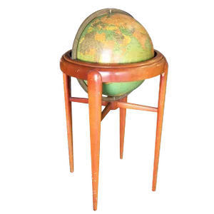 Mid-Century Mahogany Floor Globe by Replogle