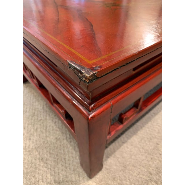 Mid 20th Century Vintage Chinese Red Lacquer Coffee Table Chairish