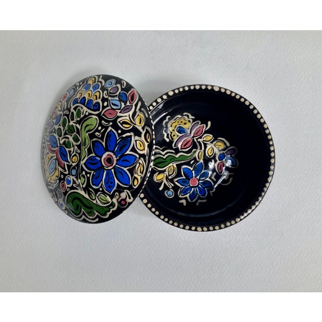 Sophia Hand Painted Lidded Ceramic Container, 1990 For Sale - Image 10 of 13