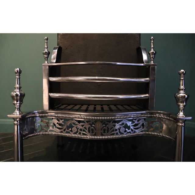 Free-Standing Polished Steel Fire Grate, 1990 For Sale - Image 4 of 6