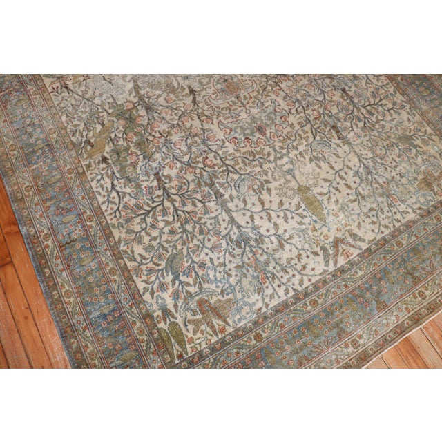 Late 19th Century Tabriz Pictorial Distressed Rug