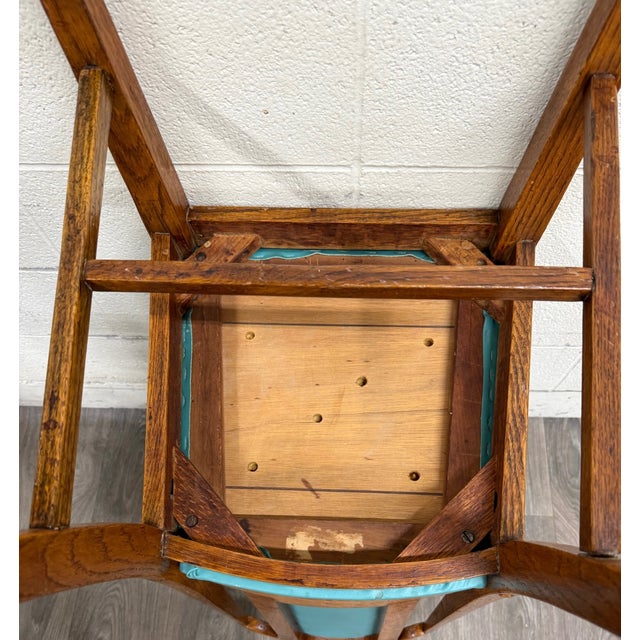 Vintage Mission Arts & Crafts Oak Dining Chairs - Set of 5 For Sale - Image 10 of 10