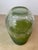 Handblown Green Ombre Frosted & Crackle Glass Vase For Sale In Seattle - Image 6 of 8