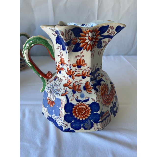 Set of Six Mason’s Ironstone Graduated Jugs in Imari Palette, 19th Century For Sale - Image 10 of 17