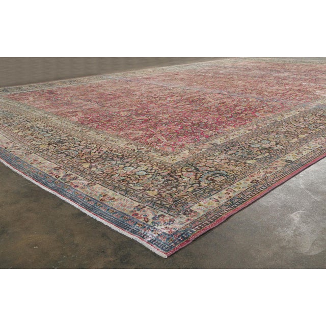 Raspberry Pink Antique Persian Khorassan Rug, 11'10 X 18'08 For Sale - Image 8 of 10