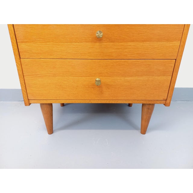 Tan Vintage Oak Chest of Drawers, 1960s For Sale - Image 8 of 18