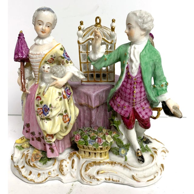 Meissen Porcelain 19th Century Meissen Birdcage Grouping For Sale - Image 4 of 11