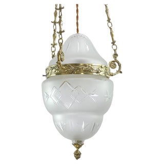 Art Nouveau Ceiling Lamp in Bronze, 1900s For Sale