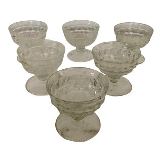 1970s Vintage Indiana American Glass Sorbet Glasses- Set of 6 For Sale