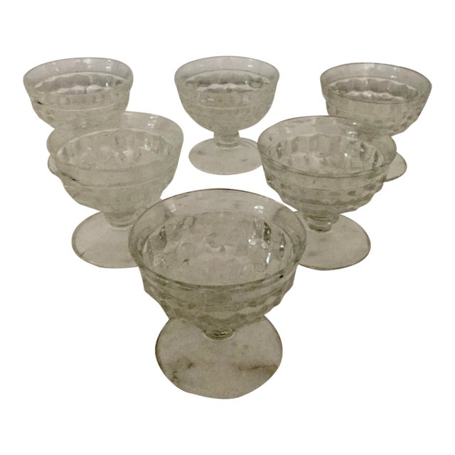 1970s Vintage Indiana American Glass Sorbet Glasses- Set of 6 For Sale