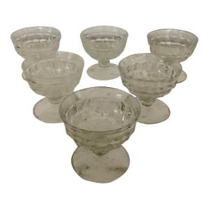 1970s Vintage Indiana American Glass Sorbet Glasses- Set of 6