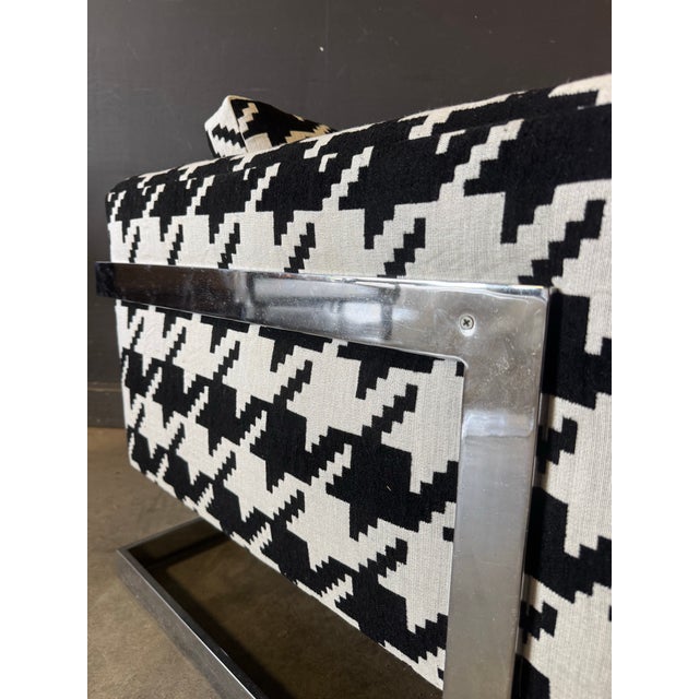 Milo Baughman 1970’s Milo Baughman Floating Cube Lounge Chair With New Upholstery For Sale - Image 4 of 10