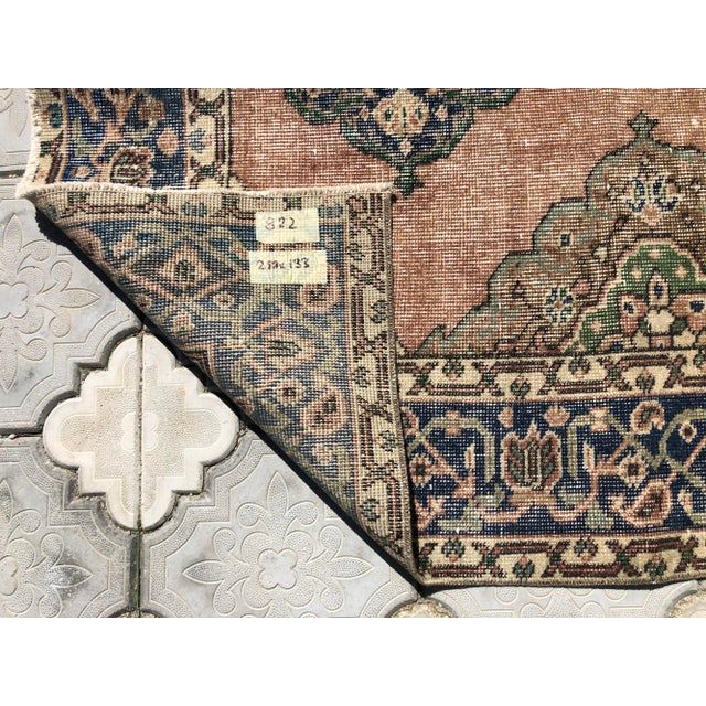 Vintage Oushak Tan Cotton and Wool Rug For Sale - Image 10 of 10