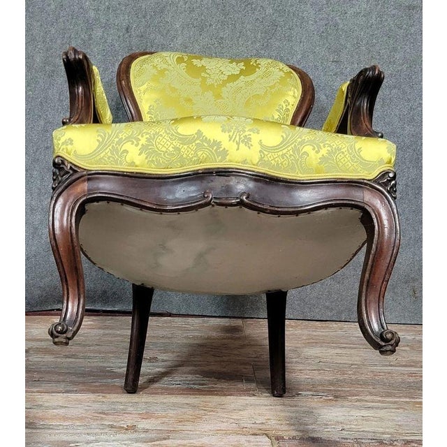 Louis XV Mahogany Armchair, 1850s For Sale - Image 3 of 6