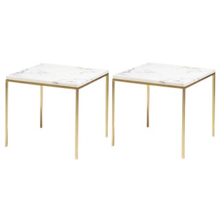 End Tables in Marble and Gilded Bronze, 1970s For Sale