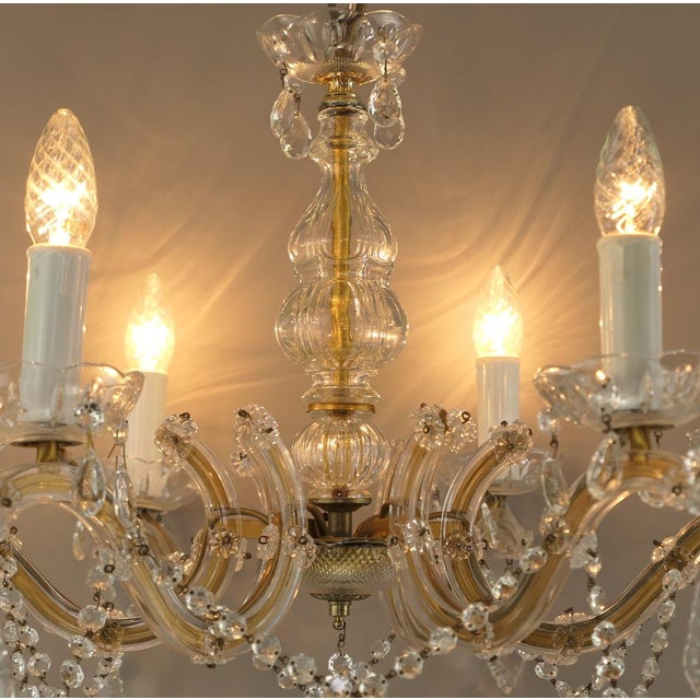 Crystal Glass Chandelier, Germany, 1970s For Sale - Image 12 of 18