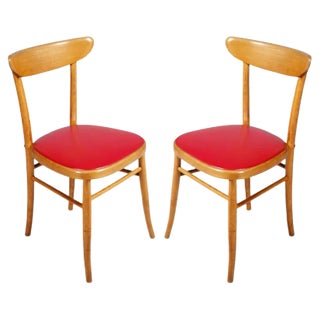 Set of Italian Modernist Side Chairs, 1950s For Sale