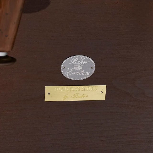 Baker Furniture Collectors Edition Oak Parquet Expanding Dining Table With 3 Leaves For Sale - Image 11 of 11