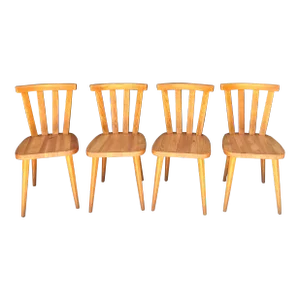 Mid 20th Century Pine Swedish Cottage Dining Chairs - Set of 4