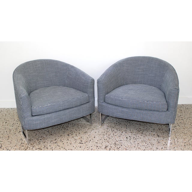 Milo Baughman Barrel Back Club Chairs - a Pair For Sale - Image 10 of 13