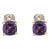 Cushion Cut Amethyst and Diamond Stud Earrings in 14k Yellow Gold - 2 Pieces For Sale