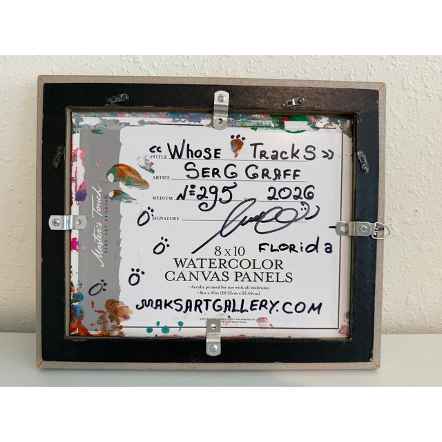 Serg Graff "Whose Tracks" Abstract Painting Framed Outsider Art Coa For Sale - Image 9 of 9