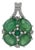 3.21 Carat Emerald Floral Pendant With Diamond Pavé Bail in 925 Silver For Sale