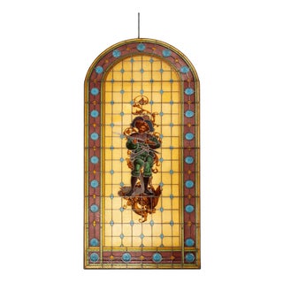 Louis XVIII Renaissance Stained Glass, 19th Century For Sale
