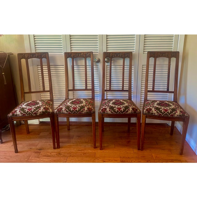French Art Nouveau Chairs -Set of Four For Sale - Image 11 of 16