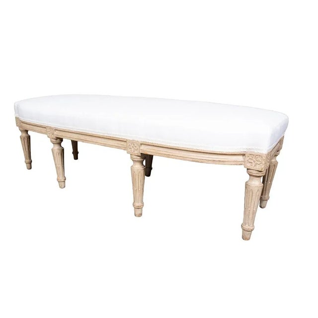 Louis XVI Style Painted Bench For Sale In Boston - Image 6 of 8