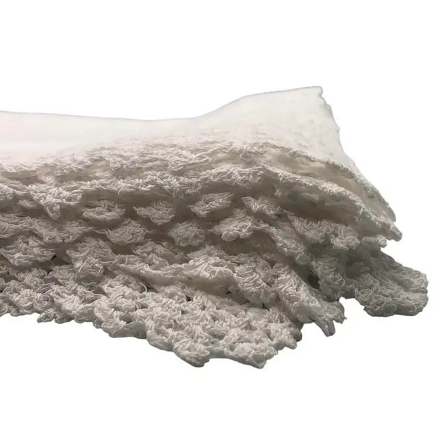 Stunning detail on these white napkins with generous lacy crochet trim Hand made and high quality 18” x 18”
