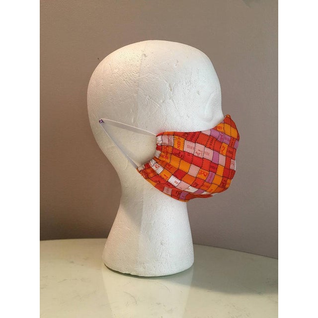 Hermes Vintage Handmade Bolduc Au Carre Silk Scarf Face Mask For Sale In Philadelphia - Image 6 of 7