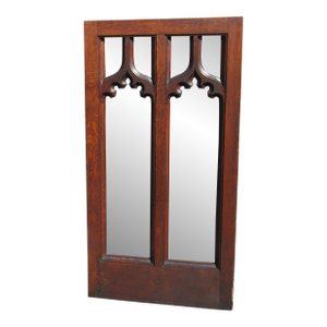 English Gothic Oak Mirror 1860s