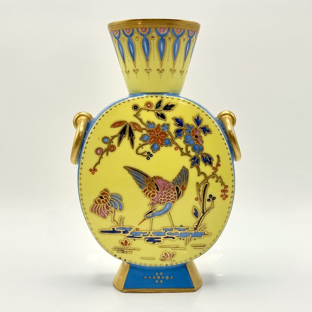 An exceptional and highly collectible french porcelain moon flask (pilgrim vase form) dating to circa 1870–1880,...