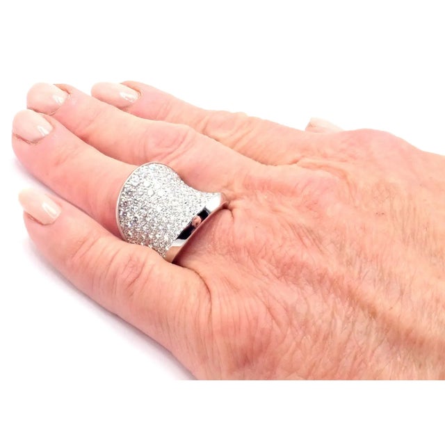 Cartier Chalice 18k White Gold Diamond Large Ring Paper This ring comes with Cartier service paper and a Cartier box....