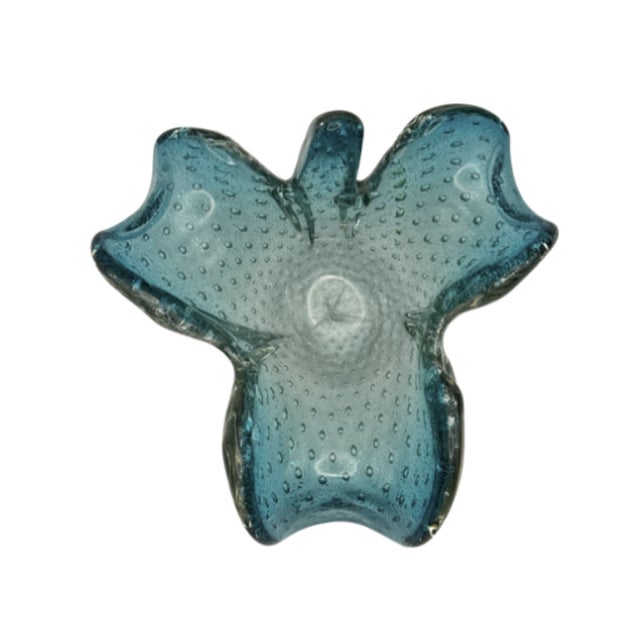 Mid-Century Modern Vintage MCM Fratelli Toso Murano Glass Leaf Dish For Sale - Image 3 of 5
